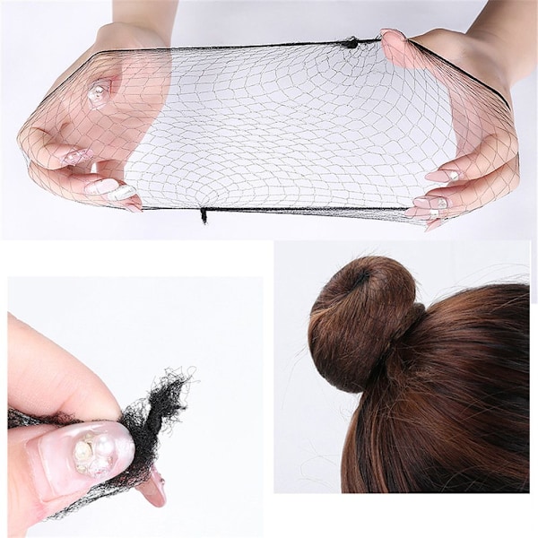 20/40 stk usynlige hårnett, fint mesh, svart black 20 Pcs