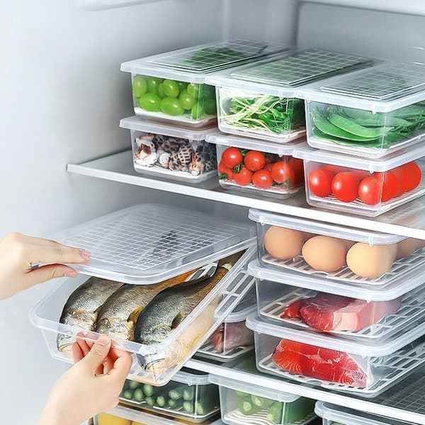 Matförvaringsbehållare Kylskåpslåda Plast Klar Behållare