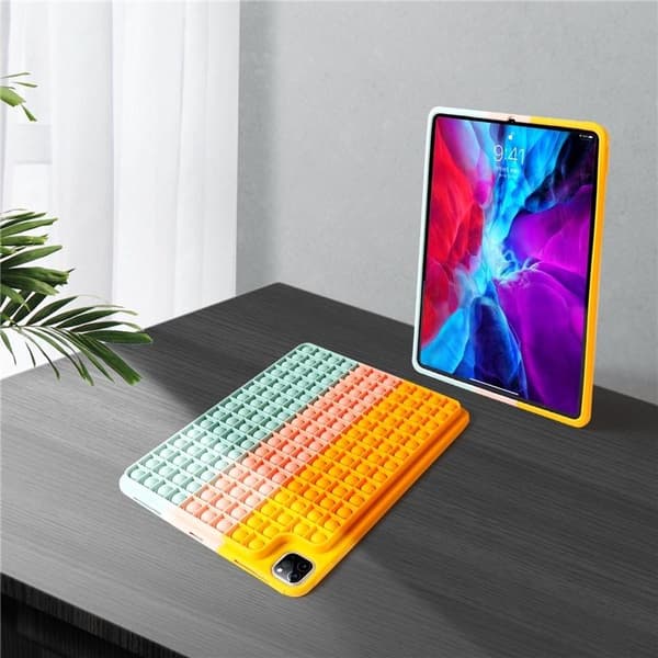 Kotelo Pop it -lelulla iPad 10.2\":lle, Sateenkaari
