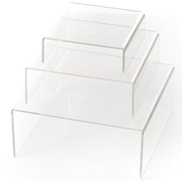 3 st/set Akryl Display Risers Transparent Produktställ Smycken Display Riser Hylla Showcase Armaturer för Dessert Cupcake