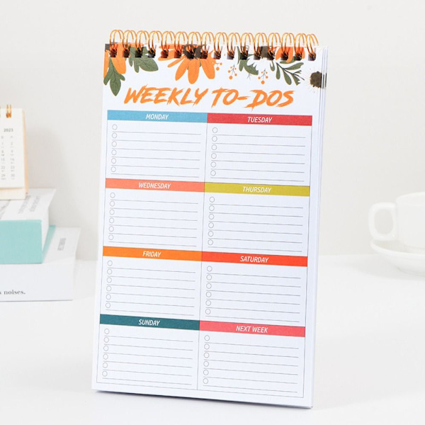 Tehtäväluettelosuunnittelija Weekly Planner Notepad Päiväämätön muistio
