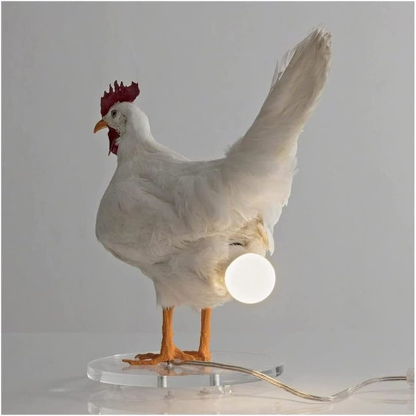 Eggelampe påske taksidermi kyllingeeggelampe hane bordlampe baklykta