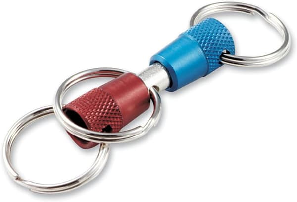 Way Nyckelring med Avtagbara Ringar, 1-pack, Röd, Blå och Silver (71701)