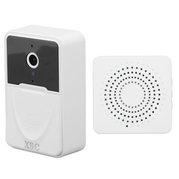 BEL-7293629004860-WiFi Videodørklokke Trådløs Dørklokke ABS Kamera 1000mah WiFi Smart Video Stemmeovervågning Fjernbetjening
