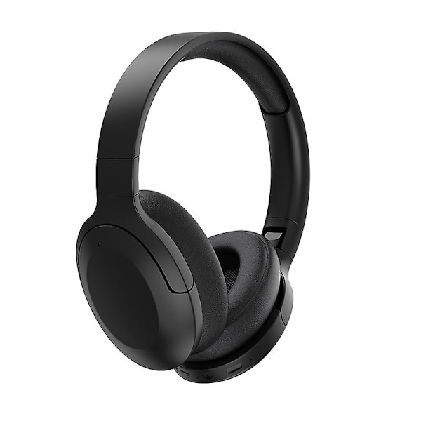 Trådløse støjreducerende hovedtelefoner med Bluetooth, store ørekopper, støjreduktion, lang batterilevetid. Sort.
