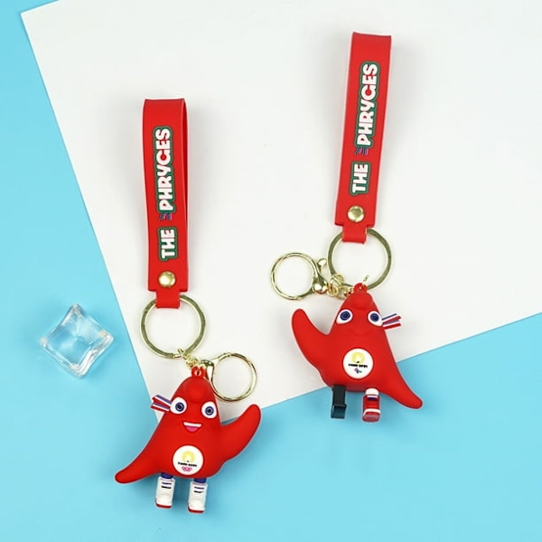 2024 Paris Olympics Mascot The Phryge Commemorative Keychain - 1 stk - Velkommen til venstre hånd