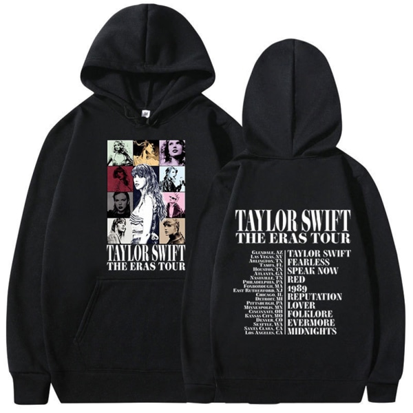 Kvinnors Taylor The Eras Tour Hoodies Sweatshirt Långärmad svart black 2XL