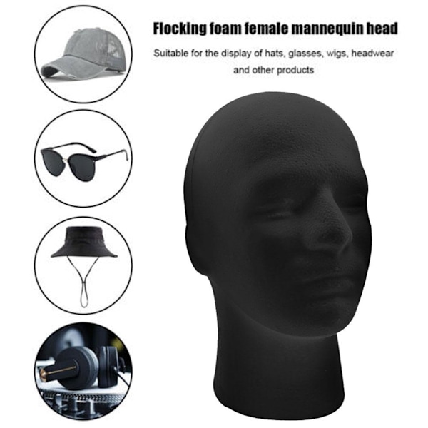 Praktisk mandlig mannequin hovedmodel hat paryk briller display