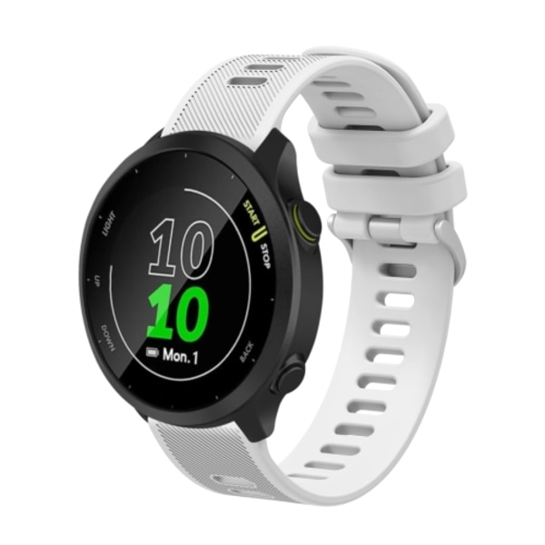 Garmin Forerunner 245 Music -kelloon sopiva 20 mm:n silikoninen twill-ranneke White