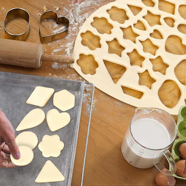 30 stk. kageforme, små forme lerforme, polymerforme, minikageforme i rustfrit stål DIY bageværktøj firkantet trekant oval (BT)