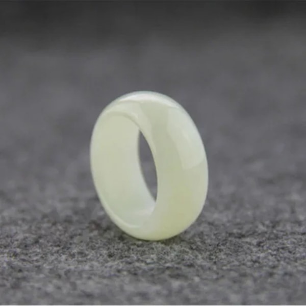 Äkta naturliga vita jade ring män kvinnor fina smycken Xinjiang Hetian Suet Jades sten par vigselringar presenter för D Inner diameter 17mm