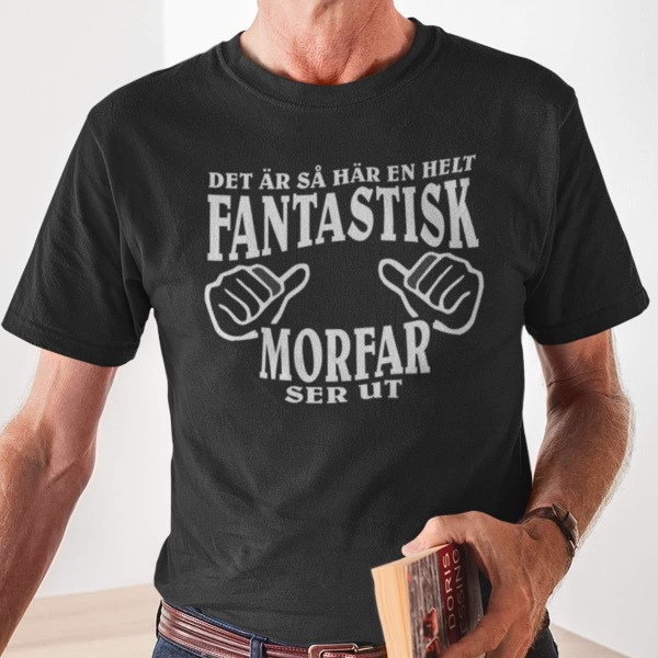 Bedstefar T-shirt - sådan ser en fantastisk bedstefar ud Sort Black l