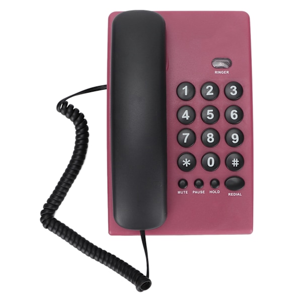 KXT504 Hjemmetelefon Multi Batterifri Ledningstelefon med Dobbel Magnetisk Håndsett for Kontor Hotell (Rose Red)