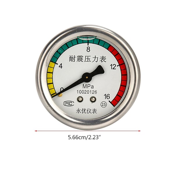 Høytrykksvasker Trykkmåler Høytrykks Pumpetrykkmåler Med M14 Gjengetråd to 250ba