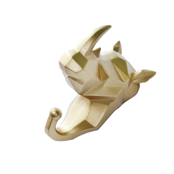 1/2/3/5 Vahva ja kestävä eläinpään avaimenkoukku yksinkertaiselle kullalle (sarvikuono) Gold (rhino) Set