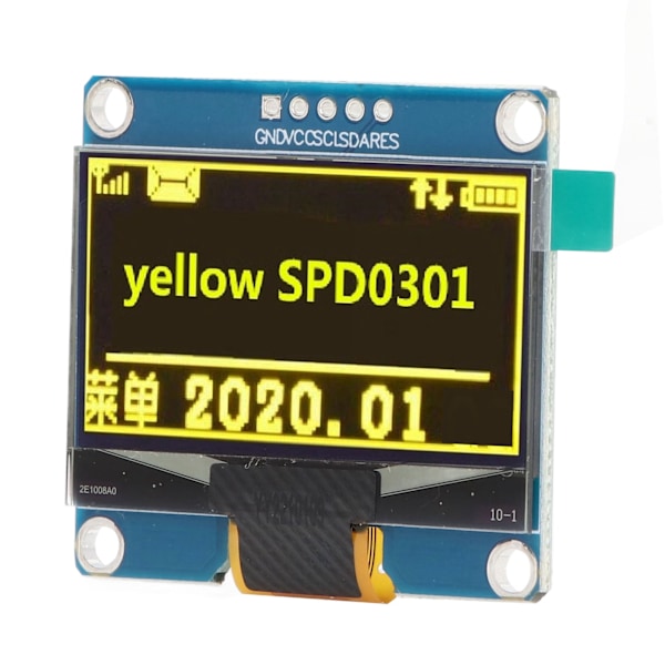 1,54 tommer displaymodul 5 pin IPS SPD0301 IC 128x64 opløsning SPI IIC interface organisk lysemitterende diode modul gul
