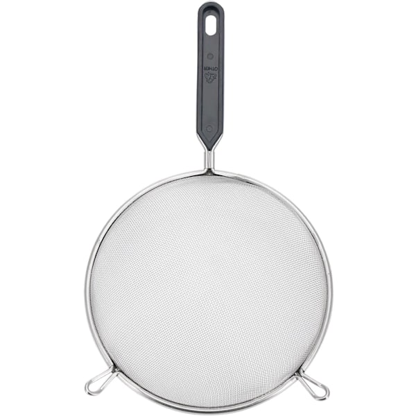 Husholdningssi, Traditionell, ø 18 cm, rustfrit stål/plastik, sølv/sort