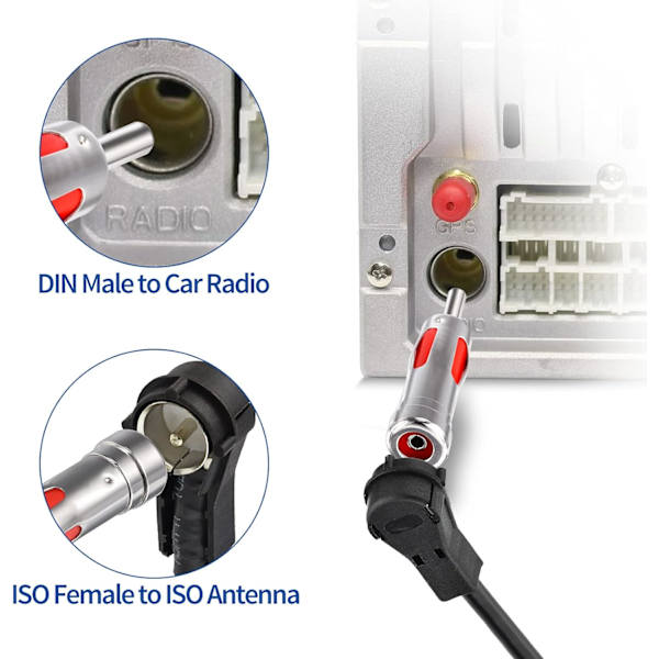 Bilradioantenneadapter Bilantenne DIN ISO Adapter Bilradio
