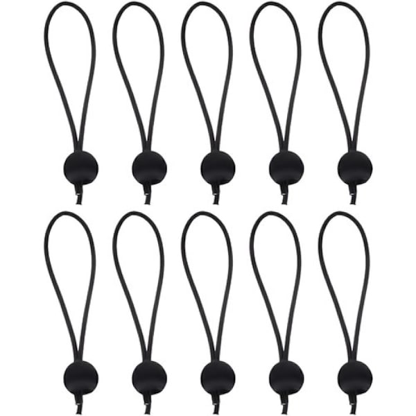 10-pack - Presenningsfästen - Elastiska{bt} Svart black