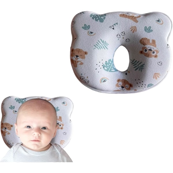 Blød Nyfødt Baby Hovedstøtte Forhindrer Fladt Hoved Baby Barnevogn Bassinet Indsats Hoved & Nakkestøtte Blød og Hyggelig Flad Design Skyform Komfort Støtte