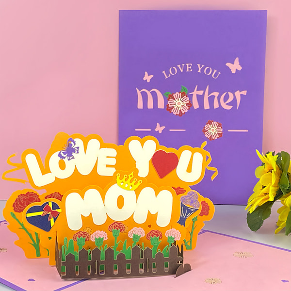 Mors dag gratulationskort Kärlek mamma 3D kreativ bukett A1