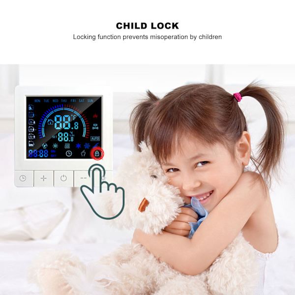 Programmerbar smart termostat elektrisk uppvärmning smart termostat digital LCD-display temperaturregulator för hem hotell AC 90V-240V 16A gemensam