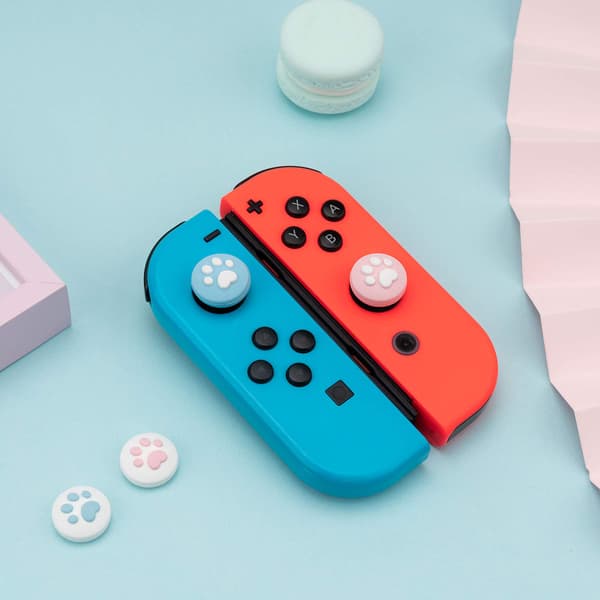 4 stk. Silikone Kattepote JoyCon Thumb Grip Sæt Joystick Caps Kompatible