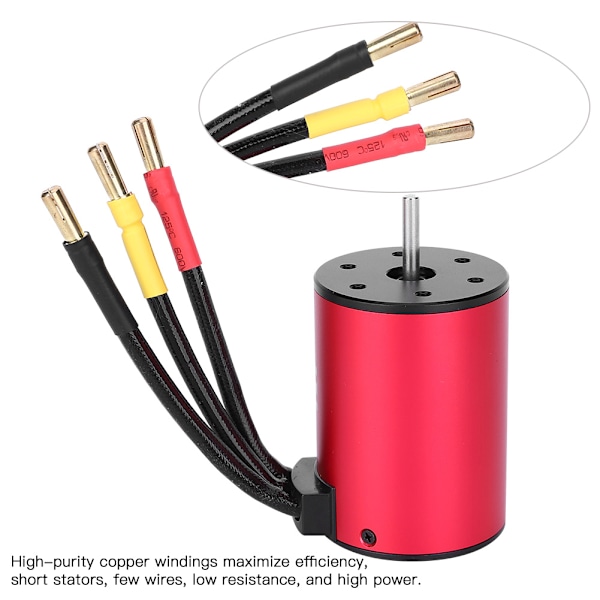 750W 4-napainen HH3650 harjaton moottori 1/10 RC-autovene varaosiin 3300KV