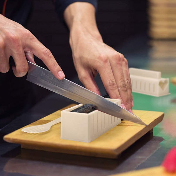 (Vit) Sushi Maker Kit DIY Sushi Set 5 Former Sushi Maker Set för Nybörjare