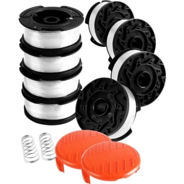 Trimmerspole för Black & Decker Trimmers, 8 trimmerspolar med 2 spolhattar och 2 fjädrar.pa[qb]