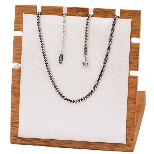 S925 Silver Halsband Klassisk Mors Dag Present till Kvinnor och Flickor Enkel Kedja 50 + 5CM 50 + 5CM 925 silver