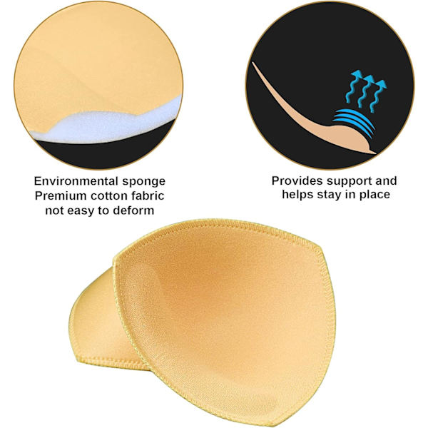 Parit Bra -tyynyt, irrotettavat urheiluliivit Kupin kolmio 4 paria Hieronta Beige 4 Pairs Massage Beige B.C
