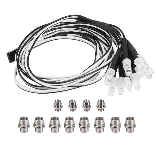 12 stk 5mm/3mm LED-pærer for frontlykter og baklykter, tilbehør til RC-modelldriftbil