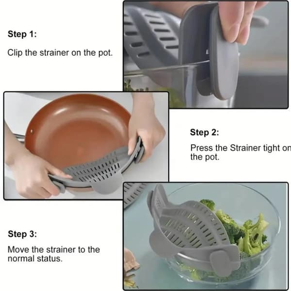 Sil Strainer med Justerbar Klips - Til Gryder, Spande og Skåle