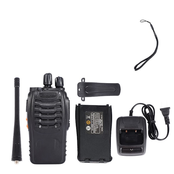 1500mAh Ultra Lang Standby Walkie-Talkie EU Standard Svart 2 PCS