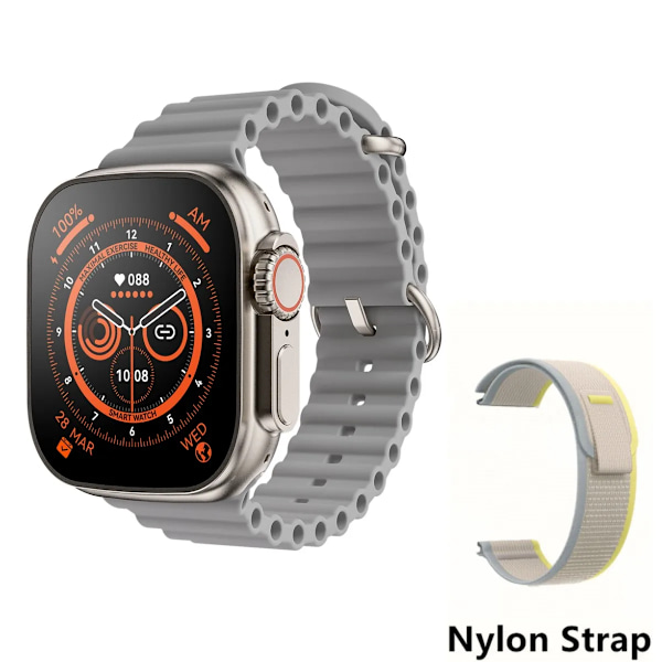 49mm for Apple Watch Ultra 8 Smartklokke Smartklokke Menn Kvinner Serie NFC Bluetooth-samtale Trådløs lading Trening Vanntett Klok white and xiaobaiNL