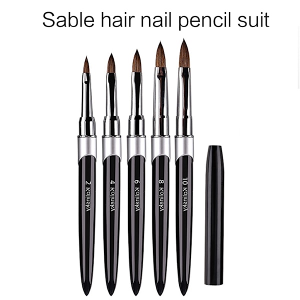 Nagel Akryl Borste Sable Akryl Borste UV Gel Carving Pen Borste Flytande Pulver DIY Nagel Ritning Nagelkonst Borstar 10 0.03