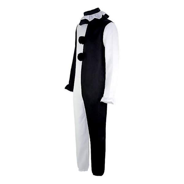 Cgmgtsn Aikuisten Terrifier 2 Art The Clown Cosplay-asu Haalarilla Hattu Asut Halloween Karnevaali Puku ja Maski Costume and Mask M