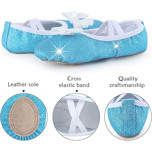 Ballettsko for jenter Cross Strap Dansesko Blå Blue 25