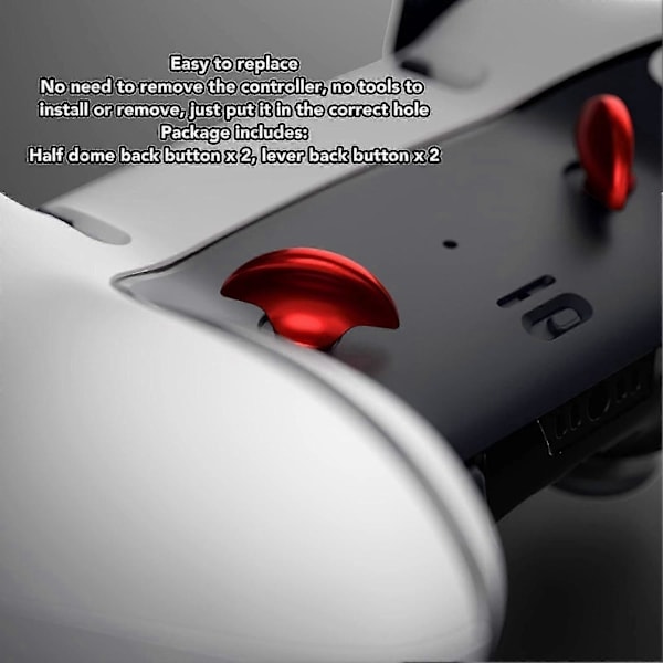 4 stk. Spilcontroller Bagside Paddles Professionel Udskiftning Metal Bagside Knapper Til Ps5 Edge Controller{hw} Red