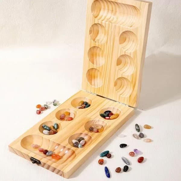 Mancala Brettspill – Sammenleggbart edelstensstrategi telleleke**D D