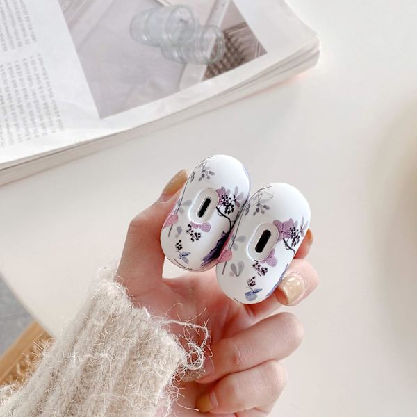 Yhteensopiva AirPods 1 & 2 -kotelon kanssa, naisille ja tytöille, söpö kukallinen