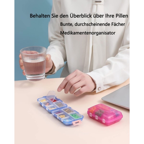 #Tätslutande medicinförvaringslåda med 10 fack#