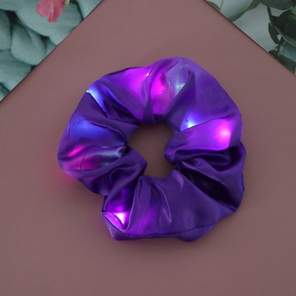 Led Glitter Hårbånd Scrunchies Hårbånd Ponytail Holder Headwear Purple