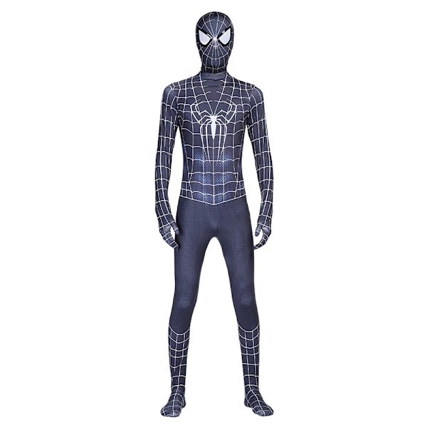 Sort Spiderman Kostume Venom Cosplay Heldragt til Børn Drenge Sort Spiderman Black Spiderman 9-11Years = EU134-146