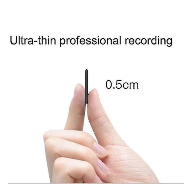 Ultratunn professionell ljudinspelare 32 GB bärbar mini röststyrd diktafon HD brusreducerande inspelning MP3-spelare 16GB