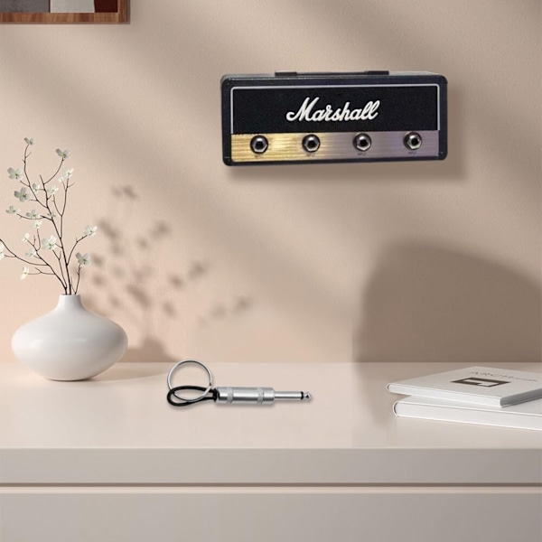 Nøkkelholder for vegg, gitar nøkkelkroker, JCM800 Standard gitar nøkkelring, gitarforsterker nøkkelholder krok med 4 nøkkelholdere, svart White