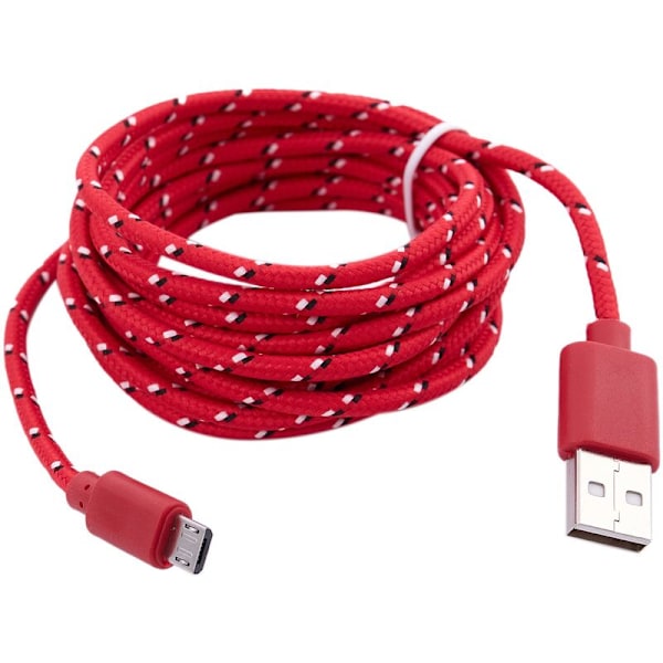 Universal USB Mini / 10FT Mini Nylon Net Armor Data Cable for Galaxy S6 Red