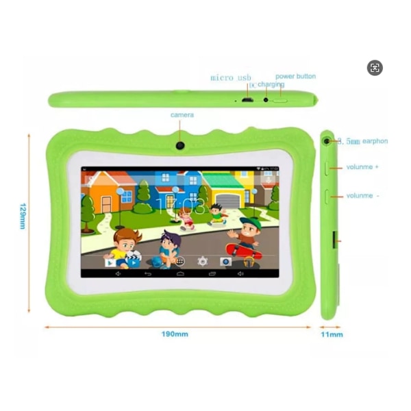 Børnetablet 7 tommer 16GB Kids Android tablet Orange