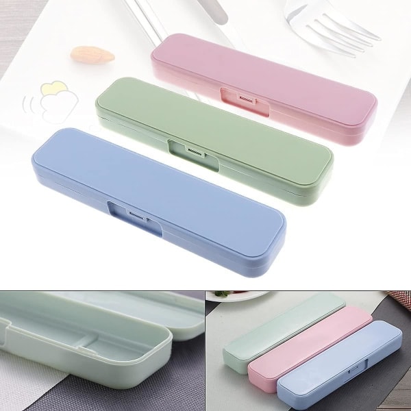 Bærbar bestikboks Rejsebestik Etui, Rejsebestik Etui, Gaffel Ske Chopsticks Bestik Til Camping (Multicolor)3pcs
